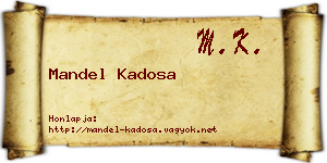 Mandel Kadosa névjegykártya